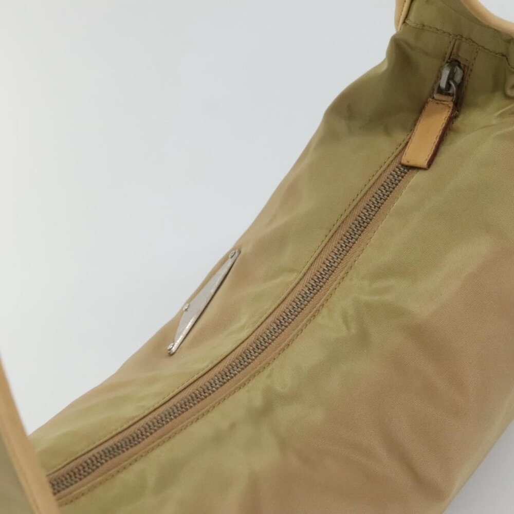 Authentic PRADA Shoulder Bag Nylon Leather Brown Silver - Picture 13 of 16